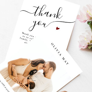 Elegant Black Calligraphy Danke Baby Shower