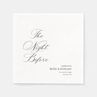 Elegant black calligraphy the night before serviette