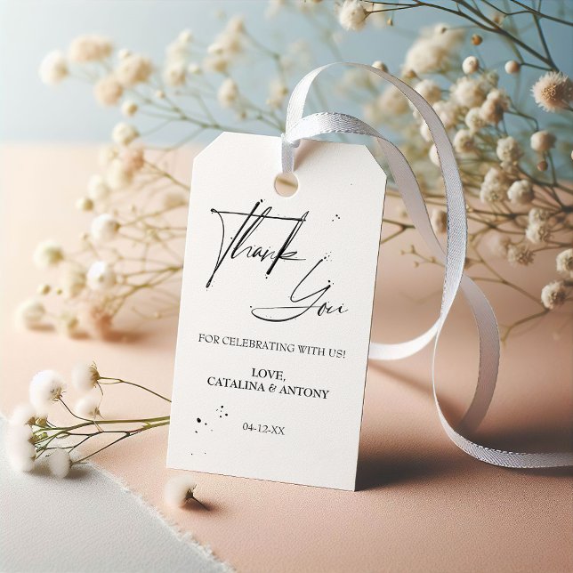 Elegant Black Calligraphy Vielen Dank für Ihre Unt Geschenkanhänger (Von Creator hochgeladen)