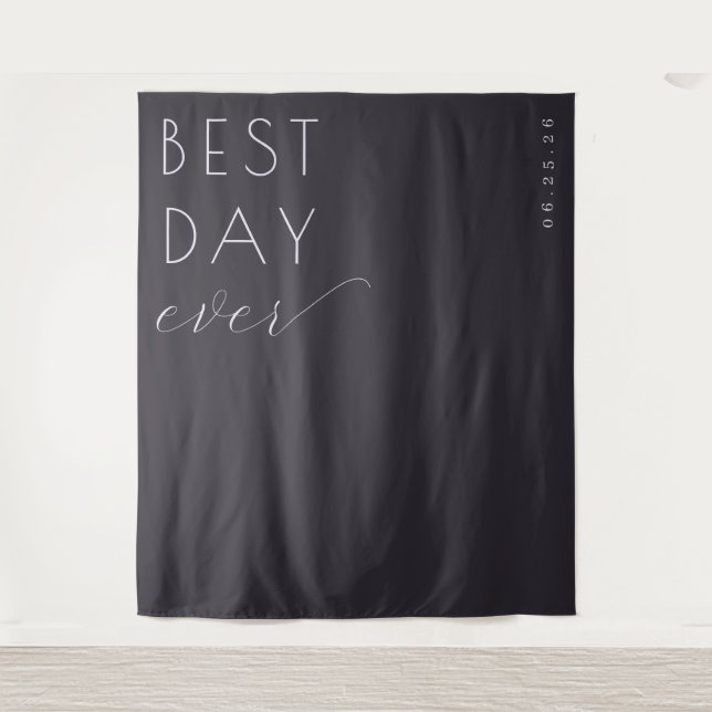 Elegant Black Calligraphy Wandteppich (Vorderseite)