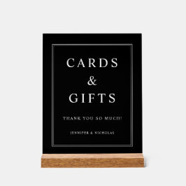 Elegant Black Cards And Gifts Wedding Acrylschild