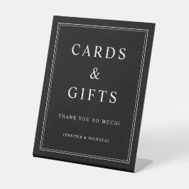 Elegant Black Cards And Gifts Wedding Sockelschild