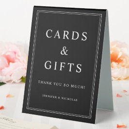 Elegant Black Cards And Gifts Wedding Tischaufsteller