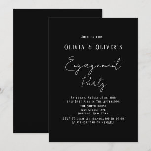 Elégant Black Cravate Engagement Partie Invitation