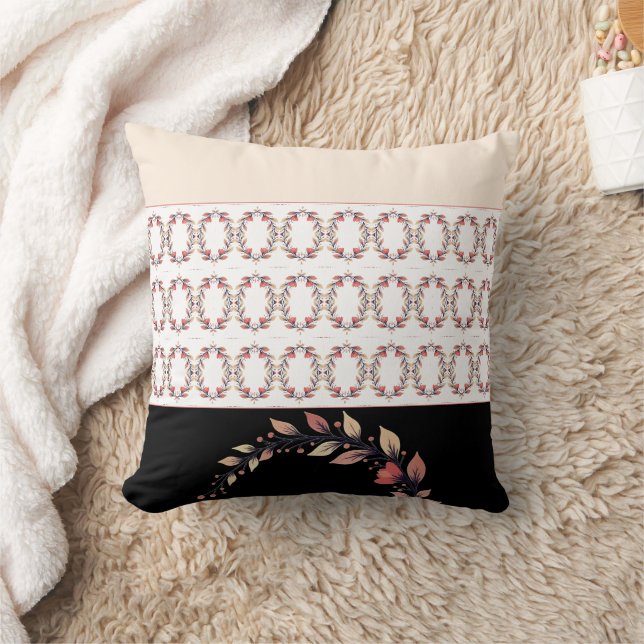 Elegant Black Cream And Clay Kissen (Decke)