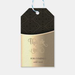 Elegant Black Damask Gold Vielen Dank Geschenkanhänger
