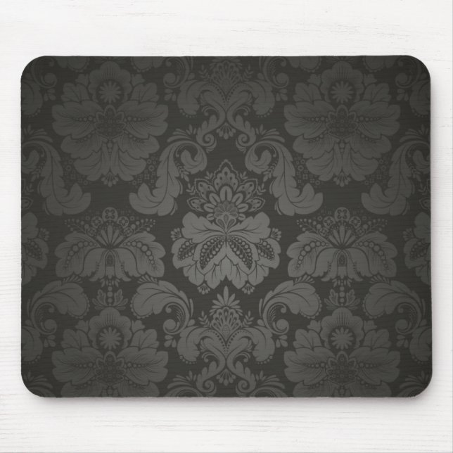 Elegant Black Damask Mousepad (Vorne)