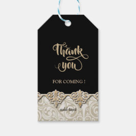 Elegant Black Damask Vielen Dank Geschenkanhänger