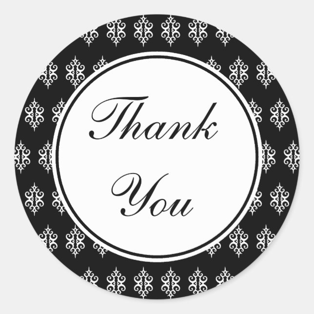 Elegant Black Danke Stickers (Vorderseite)