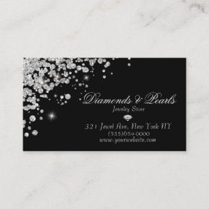 Elegant Black Diamond Jewel Designed Sparkle Visitenkarte