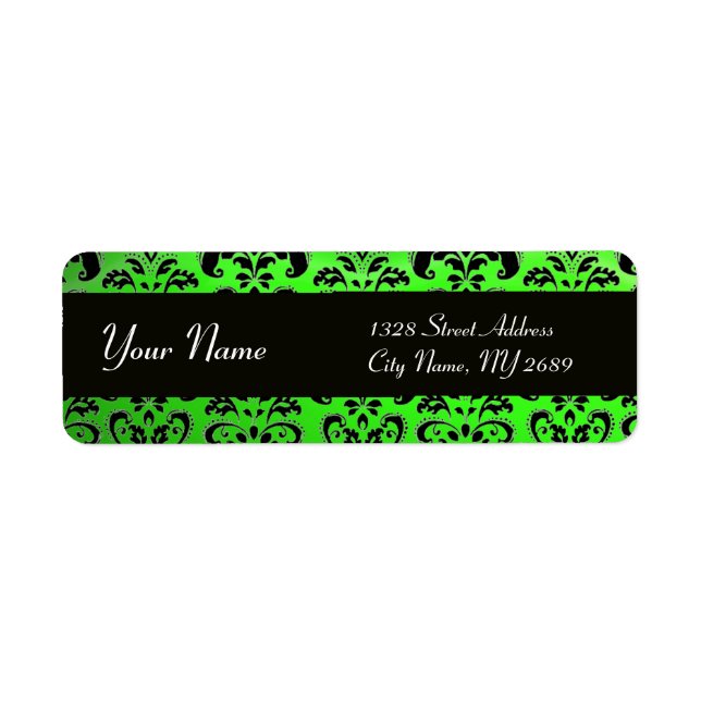 ELEGANT BLACK EMERALD GREEN DAMASK (Vorne)
