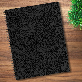 Elegant Black Floral Pattern Notebook Notizbuch