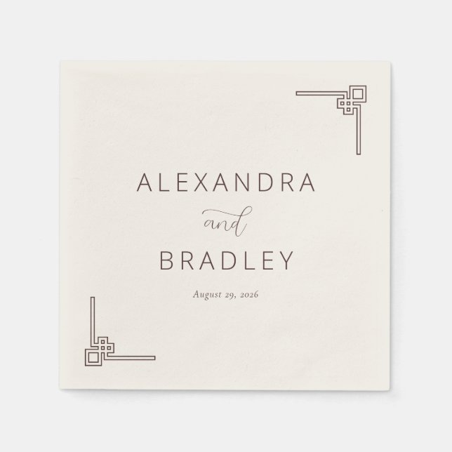 Elegant Black Geometric Serviette (Vorderseite)