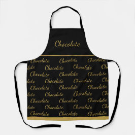 Elegant Black Gold Chocolate Staff Uniform Schürze