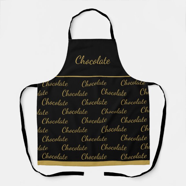 Elegant Black Gold Chocolate Staff Uniform Schürze (Vorderseite)