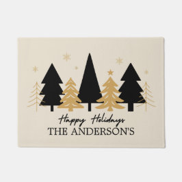 Elegant Black & Gold Christmas Tree Fußmatte