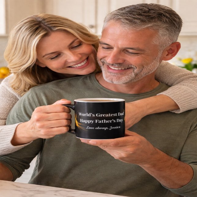 Elegant Black Gold Dad Keepsake Coffee Mug Gift (Créateur téléchargé)