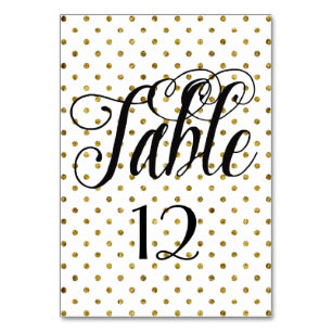 Élégant Black Gold Glam Dots numéro de table