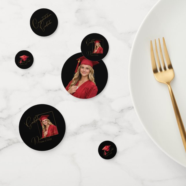 Elegant Black & Gold Graduation  Konfetti (Gruppe)