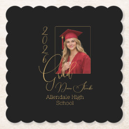 Elegant Black & Gold Graduation Untersetzer