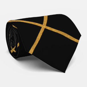 Elégant Black Gold Luxury Mens Cravate de mode