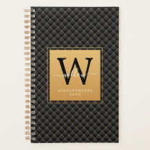 Elegant Black Gold Monogram Initial Trendy 2023