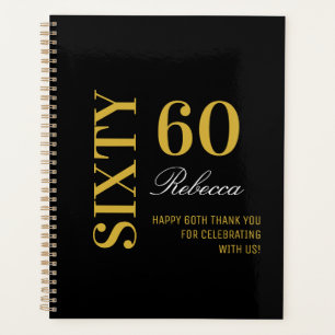 Elégant Black & Gold personnalisé 60e anniversaire