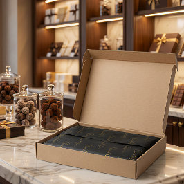 Elegant Black Gold Script Chocolatier Qr Code Seidenpapier