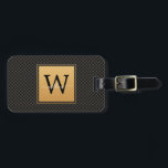 Elegant Black Gold Stilvolle Monogram Script Trave Gepäckanhänger<br><div class="desc">Elegante Black Gold Stilvolle Monogram Script Travel Gepäckmarke. Der luxuriöse schwarze und goldene Hintergrund.</div>