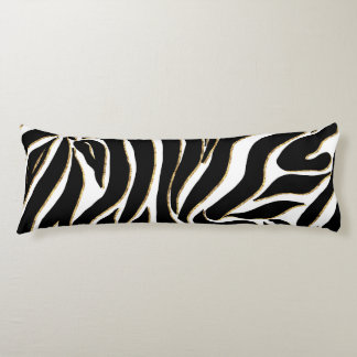 Elegant Black Gold Zebra White Animal Print Seitenschläferkissen
