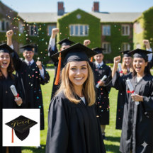Elegant Black Graduation Cap Personalized Text Des
