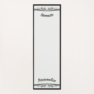 Elegant Black Gray Zen Yoga Namaste Personalisiert Yogamatte