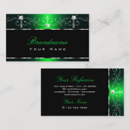 Elegant Black Green Verziert Sparkle Jewels Stilvo Visitenkarte
