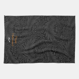 Elegant Black Halloween Floral Botanisch Geschirrtuch