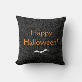 Elegant Black Halloween Floral Botanisch Kissen