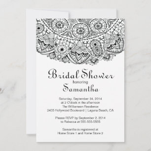 Elégant Black Lace Bridal Shower Invitation