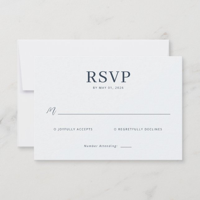 Elegant Black Minimalist RSVP (Devant)