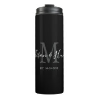 Elegant Black Monogram Newlywed Wedding