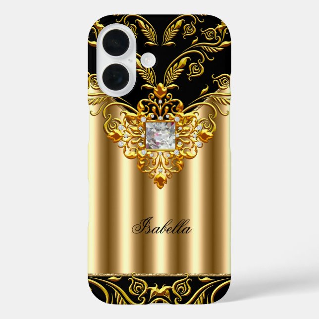 Elegant Black on Gold Monogram Add Name title_seo2 (Rückseite)