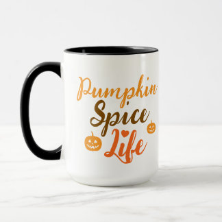 Elegant black &orang pumpkin Spice Life Mug Tasse