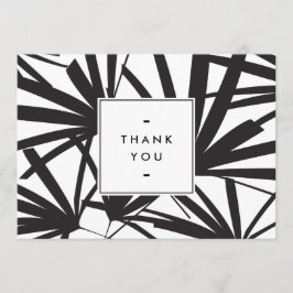 Elegant Black Palm Fronds Vielen Dank Notecard II Mitteilungskarte