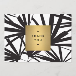 Elegant Black Palm Fronds Vielen Dank Notecard Mitteilungskarte