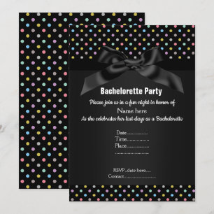 ELEGANT BLACK Pastel SPOT BACHELORETTE Einladung