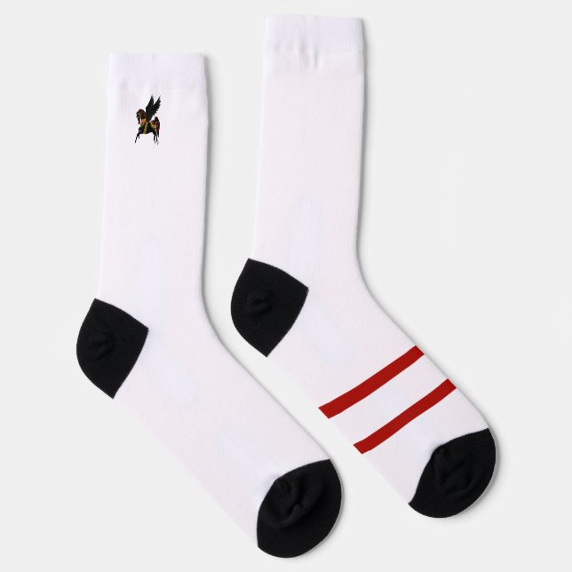 Elegant Black Pegasus Classic Carousel Horse Crew  Socken (Rechts)
