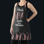 Elegant Black Pink Watercolor 70th Happy Birthday Schürze<br><div class="desc">Elegante Black Pink Watercolor 70th Happy Birthday Schürze. Personalisieren Sie es mit Ihrem Namen und Alter.</div>
