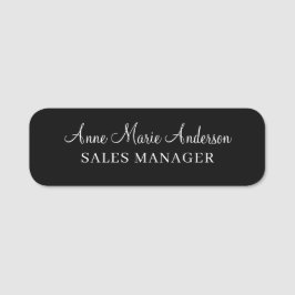 Elegant Black Professional Name  Namensschild