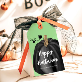 Elegant Black Pumpkin Halloween Geschenkanhänger