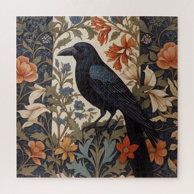 Elegant Black Raven William Morris Inspiriert (Vertikal)