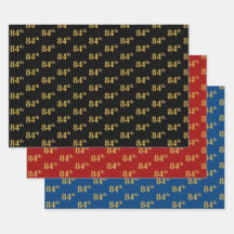 Elegant Black, Red, Blue, Imitate Gold 84. Event #