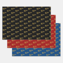 Elegant Black, Red, Blue, Imitate Gold 97. Event #